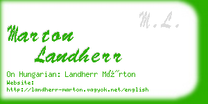 marton landherr business card